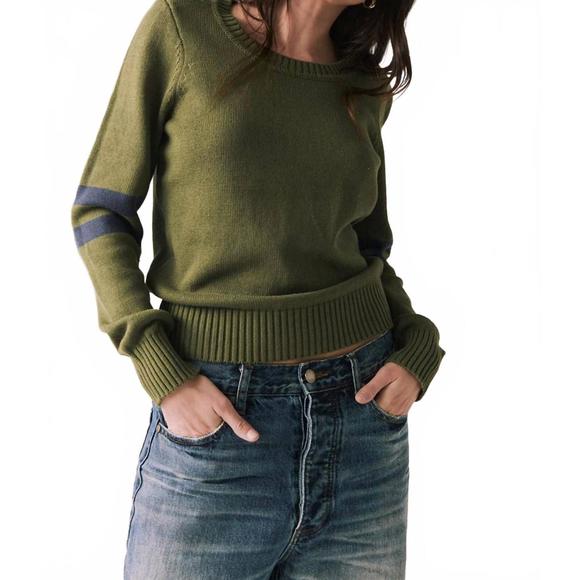 NEW CHASER women's varsity star sweater in bronze green - Picture 1 of 6